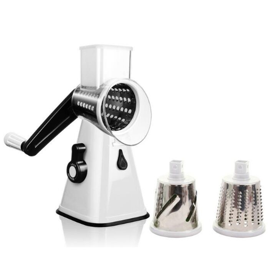 3-in1 Spinning/Rotating Mandoline and Countertop Food Slicer, Chopper, and Grater 